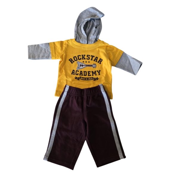 NWT Carters 2 piece Rock Star Academy outfit - Hoodie with pants - Picture 1 of 5